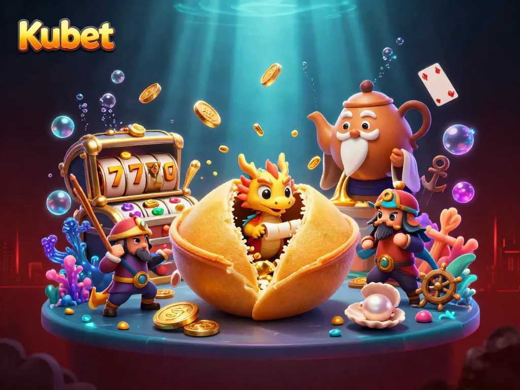 Kubet offers a dynamic online casino experience with vibrant slot elements and animated characters.