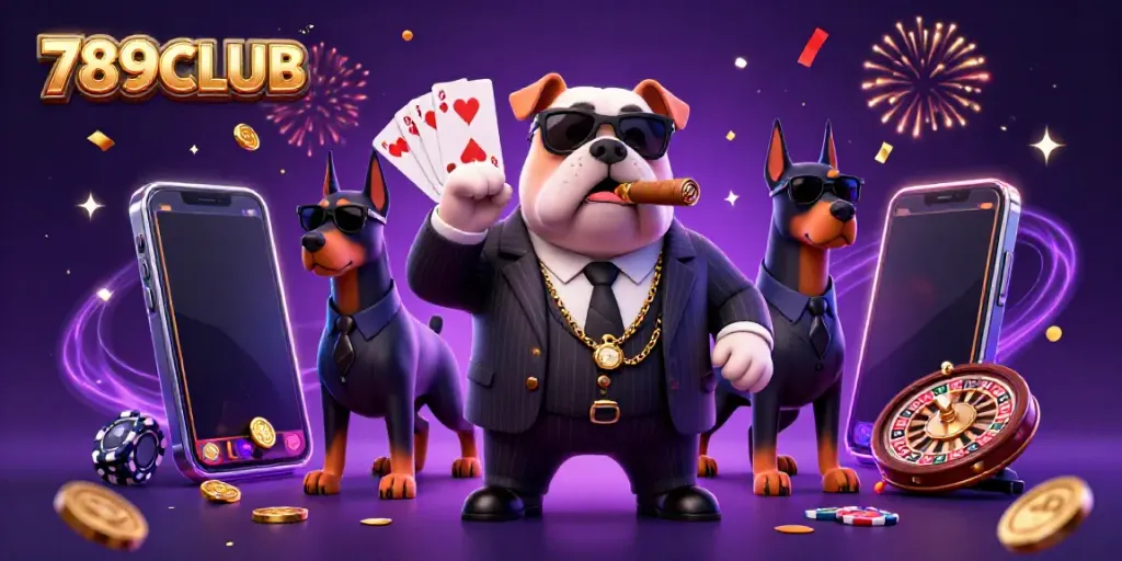 Engage in thrilling gameplay at 789CLUB with vibrant casino elements in a dynamic 3D scene.