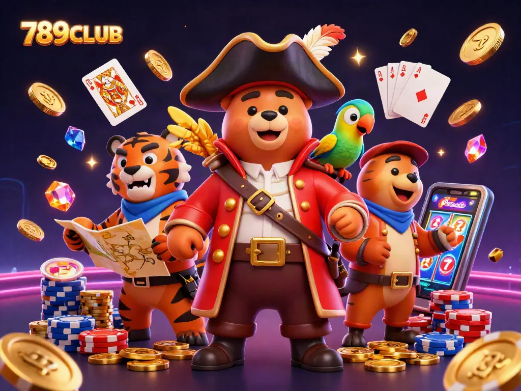 Experience thrilling gameplay at 789CLUB with our vibrant 3D casino illustration showcasing exciting game elements.