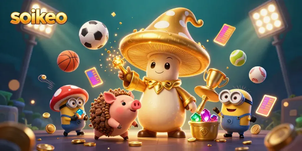 Capture the excitement of sports betting with soikeo's magical characters and dynamic sports elements.