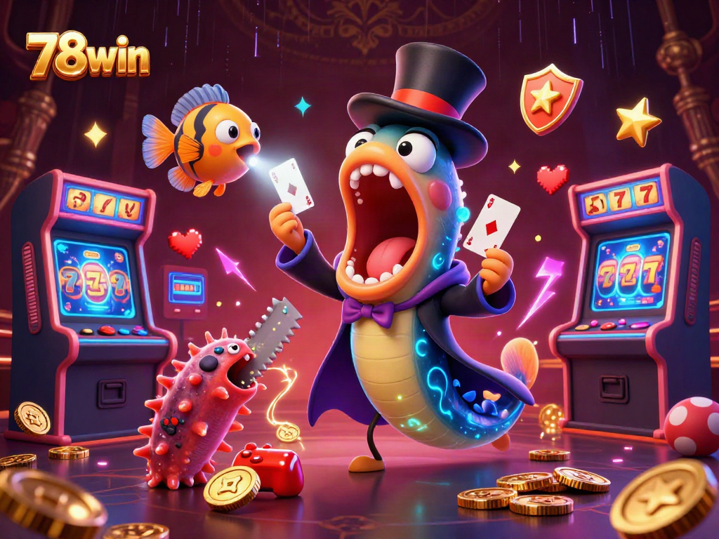 Engage in thrilling gameplay at 78win with vibrant 3D characters and casino elements.