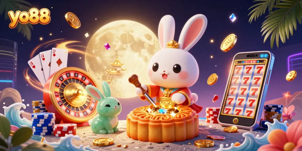 Engage in exciting games at yo88 with the moon rabbit and jackpot slot reels.