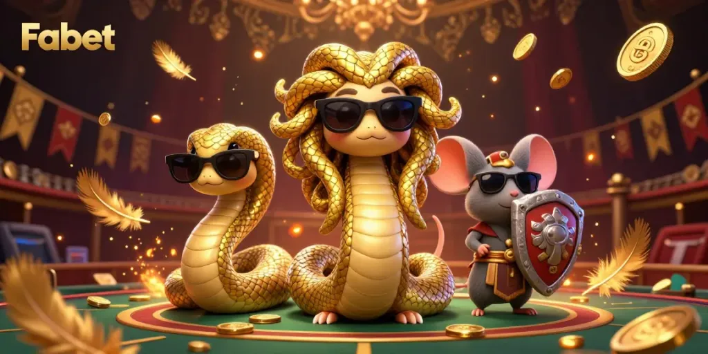 Engage in dynamic sports betting excitement with Fabet's colorful 3D cartoon scene.