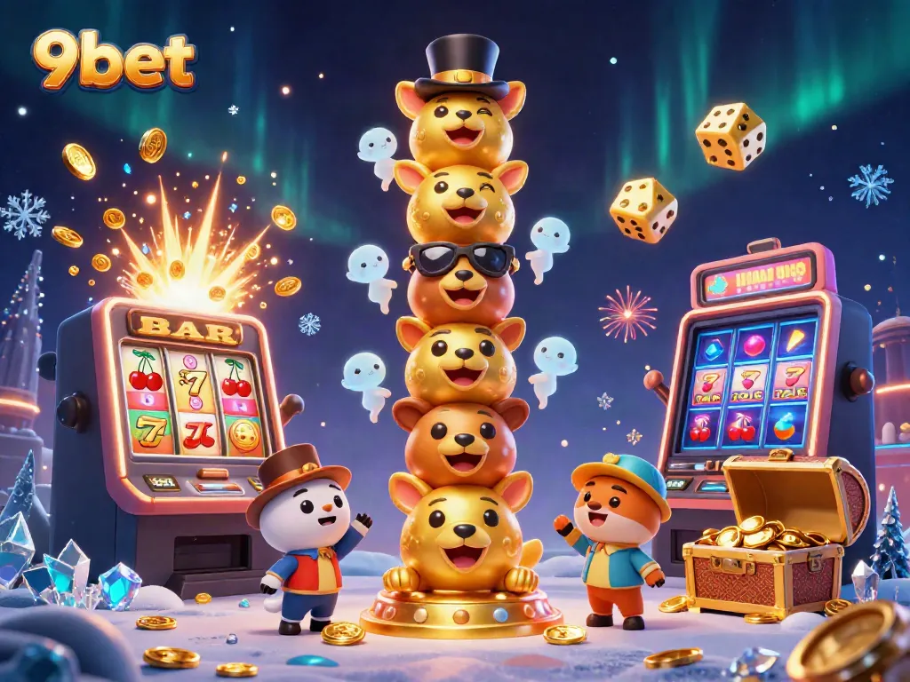 Experience the excitement of 9bet's lively casino atmosphere with vibrant 3D characters and jackpot elements