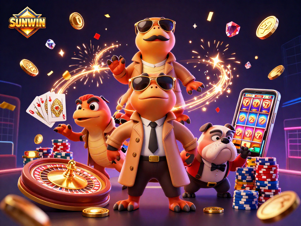 SUNWIN enables thrilling casino action with raptors humorously attempting VIP access amidst exciting gaming elements.