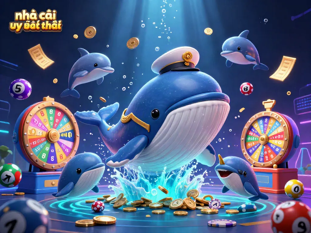 Experience the excitement of nhà cái uy tín nhất with vibrant casino elements and playful characters in a dynamic scene.