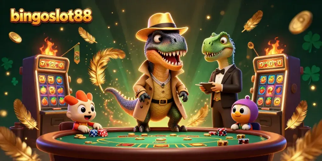 Bermain di bingoslot88 dengan velociraptor yang menyamar di meja blackjack dan stegosaurus sebagai pit boss.
