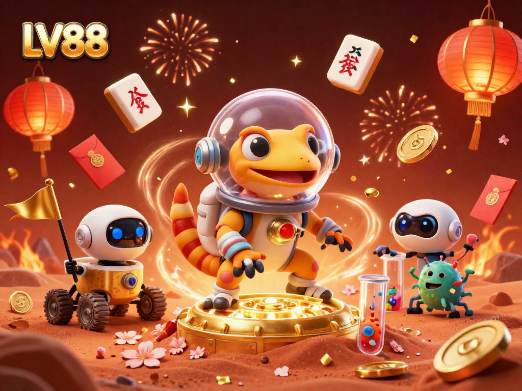 Experience LV88's vibrant Martian casino adventure with animated characters and exciting game elements.