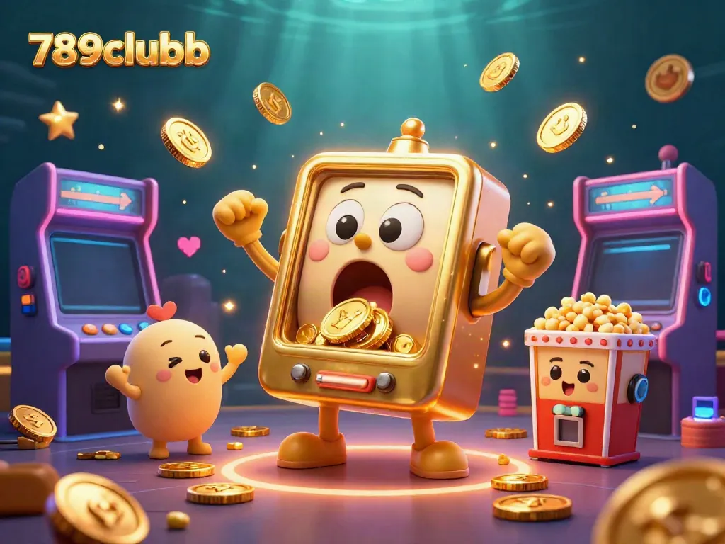 Experience vibrant jackpots and celebration in the 789clubb casino scene with golden slot machines and bright game elements.