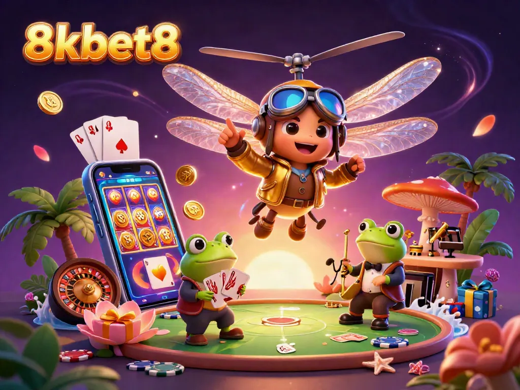 Experience thrilling gaming excitement at 8xbet8 with a vibrant casino atmosphere featuring dynamic characters.