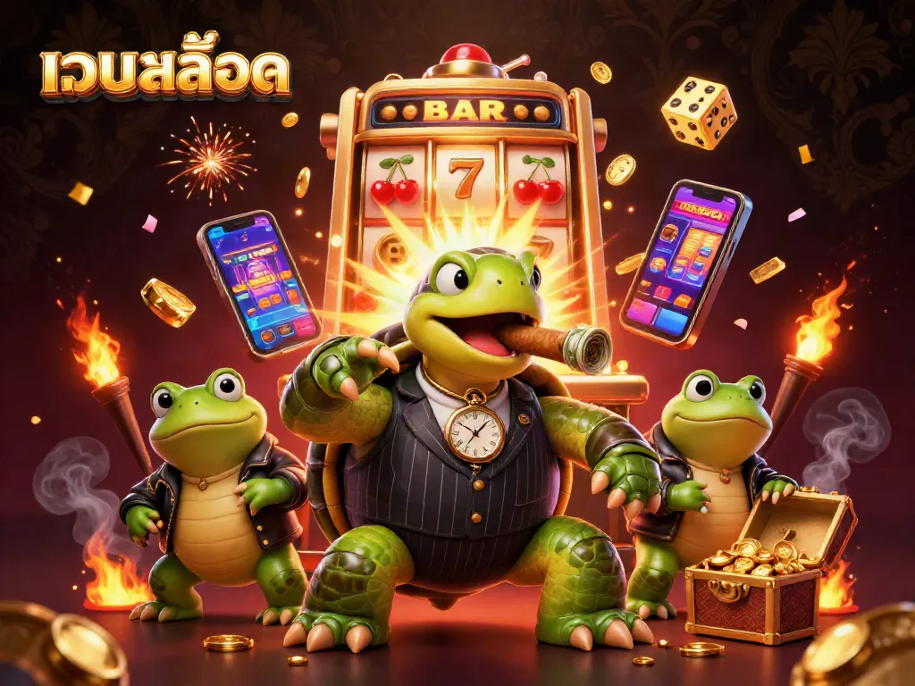 Spin the เว็บสล็อต slot machine with a snapping turtle mobster and bullfrog enforcers bursting with excitement.